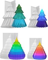 LifeTop Moules en résine pour arbre de Noël, moule en silicone pour arbre de Noël 3D pour bougie, résine, savon, bombe de bain, plâtre, artisanat de Noël