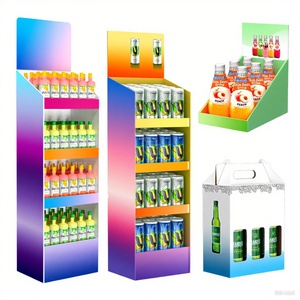 Custom Retail for Pop Cardboard Display Stand Recyclable Promotional POS Paper Display Rack for Snacks <b>Drinks</b> Liquor <b>Shelf</b> - Product Image 1
