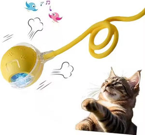 2025 New Cute Smart CUTÃ Style Rechargeable Smart Interactive Silicone Cat Toys Chirping Motion <b>Activate</b> Self-Rotating <b>Rolling</b> - Product Image 1
