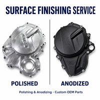 Service de finition de surface métallique sur mesure, polissage de l'aluminium, anodisation, couvercle de moteur de moto, pièces CNC en petite série OEM