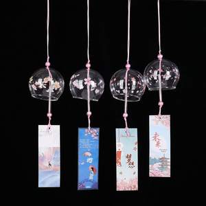 Set di campanelli eolici giapponesi romantiche campane del vento fatto a mano ciondolo in vetro per regalo di compleanno casa decori eco-friendly - Product Image 5