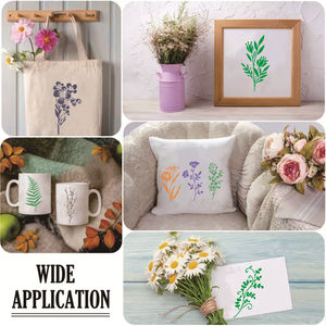 18pcs野花模版3X5.9英寸花叶画模版塑料DIY植物绘图模板 - Product Image 6