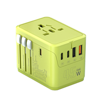 Adaptor Soket 45W PD Pengisian Cepat GaN All in One Adaptor Perjalanan Universal Seluruh Dunia Dengan Blok Pengisian Daya Usb dan Type-C