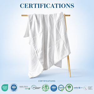 Edredón de enfriamiento relleno de poliéster 150 GSM a rayas ultrasuaves, edredón de verano alternativo para uso en Hotel <span class=keywords><strong>ligero</strong></span> - Product Image 6