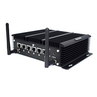 Mini PC Industrial Sin Ventilador HYSTOU, Core I7 10610U, 6 LAN 2.5G, I225, Router con Software PfSense, Dispositivo Firewall, Computadora 4K