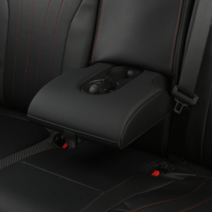 Fundas de Asiento de Coche GANE Design para Tesla, Personalizadas en Cuero Negro y Rojo, de Lujo, Transpirables y Resistentes al Desgaste - Product Image 4