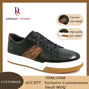 Zapatos Deportivos de Dos Tonos, de Cuero Vacuno Genuino, para Hombre, con Logotipo Personalizado, Hechos a Mano, con Cordones, Transpirables, para Caminar, para Bodas, Otoño - Product Image 6