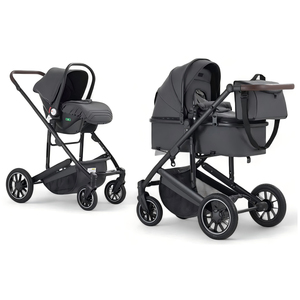 Cochecito <span class=keywords><strong>de</strong></span> Bebé 3 en 1, Plegable, con Asiento <span class=keywords><strong>de</strong></span> Auto, Plegable, con Amortiguación <span class=keywords><strong>de</strong></span> Impactos, Reversible, <span class=keywords><strong>de</strong></span> Aluminio - Product Image 3