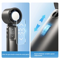 Ventilateur portable AntarcChill 100 vitesses Turbo, 4000 mAh, rechargeable par Type-C, pliable, mini ventilateur avec écran LED numérique
