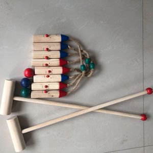 Ensemble <span class=keywords><strong>de</strong></span> <span class=keywords><strong>croquet</strong></span> <span class=keywords><strong>de</strong></span> sport en plein air, jeu <span class=keywords><strong>de</strong></span> <span class=keywords><strong>croquet</strong></span> en bois, jouets pour enfants, entraînement sensoriel, aides pédagogiques, loisirs sportifs amusants - Product Image 1