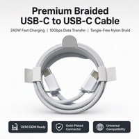 Kabel Data Pengisi Daya Cepat 60W Asli PD Teranyam 3ft 6ft Grosir untuk Ponsel 15 16 17 Usb C ke Usb C