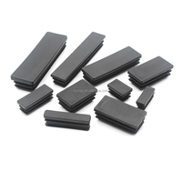 Rectangle plastique noir obturation embouts meubles jambe Tube tuyau Inserts bouchons bouchon décoratif cache-poussière 10x20mm-40x80mm