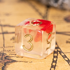 Faccub Tùy Chỉnh Logo 16Mm D6 Rõ Ràng Chảy Màu Đỏ Lụa Xúc Xắc Nhựa Nhựa RPG Cube Lăn Xúc Xắc Cho Dnd Trò Chơi - Product Image 3