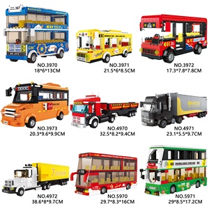 2870-2891 bloc voiture série créative MOC Supercar voiture de sport chariot élévateur bus <span class=keywords><strong>ville</strong></span> rue scène décoration bloc de construction jouet - Product Image 6