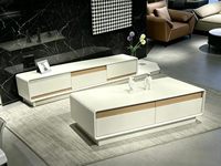 Meuble TV minimaliste de luxe léger, table basse rectangulaire avec rangement pour salon