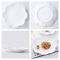 Noordse 9/10-inch lelievormige keramische dinerborden porseleinen snackbordjes fruitschaal set voor magnetron en koelkastgebruik
