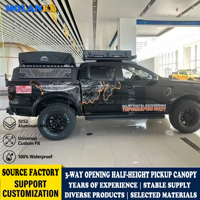 Couvre-corps semi-hauteur rigide en alliage d'aluminium à trois plis, étanche et verrouillable (pour pick-ups Isuzu Changan Navara NP300) – Ajustement universel