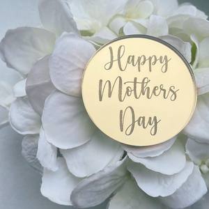 Private Label Products Personalized Customizable logo Acrylic Round Mirror Laser Cut <b>Name</b> Punching Perfume Label Tag - Product Image 1