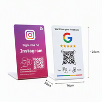 Support de table NFC en PVC |   Carte de commentaires Google sans contact en PVC avec code QR personnalisé, NFC, RFID et support pour commentaires sociaux