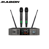 Madon Équipement de sonorisation MIC UW-208 série petit TFT un par deux modules Microphone sans fil avec OK-DPA1 OK-2H MICROPHONE À PORTE MAIN