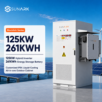 Armoire de stockage d'énergie à batterie LiFePO4 125 kW 261 kWh avec refroidissement liquide, batterie lithium pour systèmes solaires industriels et commerciaux