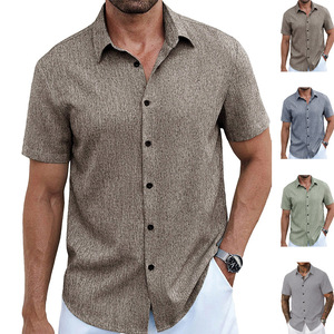 Camisa Casual para Hombre, Estilo Europeo Americano, Verano 2026, Venta al Por Mayor, Personalizable, Estilo Maduro, Color Sólido, Corte Holgado - Product Image 1