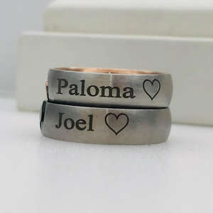 Pareja personalizada 925 Plata 18K Oro <span class=keywords><strong>Promise</strong></span> Ring Set con circón para boda Compromiso Aniversario Fiesta Diseño de corazón a juego - Product Image 4