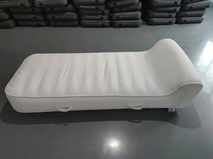 Lujoso sillón inflable junto a la piscina con rayas de marfil/Lino, colchones de aire, tumbona, tumbona inflable - Product Image 3