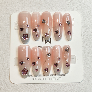 Juego <span class=keywords><strong>de</strong></span> 10 <span class=keywords><strong>Uñas</strong></span> Postizas Hechas a Mano con Pegamento, Acrílicas, Cobertura Completa, <span class=keywords><strong>Precio</strong></span> <span class=keywords><strong>de</strong></span> Fábrica - Product Image 2