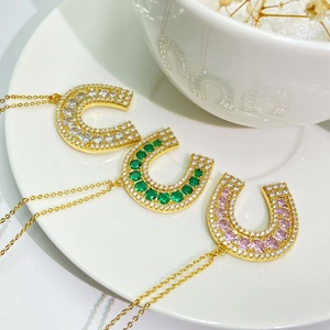 Collar de Herradura Moderno con Circonitas Cúbicas y Baño de Oro de 18K para Mujer, Joyería de Moda, Regalo - Product Image 4