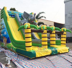 Rừng chủ đề động vật voi lớn 18ft Inflatable lớn trượt Inflatable lâu đài nhảy Inflatable trượt nước cho trẻ em - Product Image 2