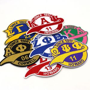 AKA Sorority Pink Green Greek Letters Embroidered Iron on Patches for Sorority Apparel, Gift, Alpha <strong>Kappa</strong> Alpha Custom Badge - Product Image 1