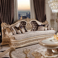 Ensembles de canapés sectionnels en bois massif sculpté sur mesure français européen pour Villa de luxe hôtel palais carré traditionnel pour salon