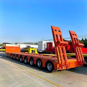 100 tấn 12-Bánh xe <span class=keywords><strong>container</strong></span> Chassis loader thấp giường xe tải Trailer 60 tấn bán Trailer với tấm thấp - Product Image 1