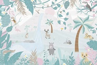 Magnifique Papier Peint Mural Étoiles, Lune et Nuages Blancs pour Chambre d'Enfant Fille ou Garçon, Impression à l'Encre à Base d'Eau