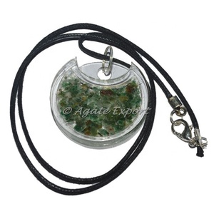 Pendentif orgone acrylique Aventurine verte Pendentif pierre agate naturelle - Product Image 1