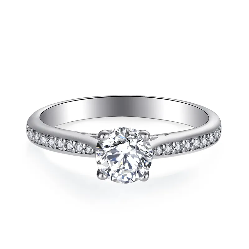 Bague de fiançailles de mariage minimaliste délicate en diamant pour femmes bagues solitaires en argent sterling 925