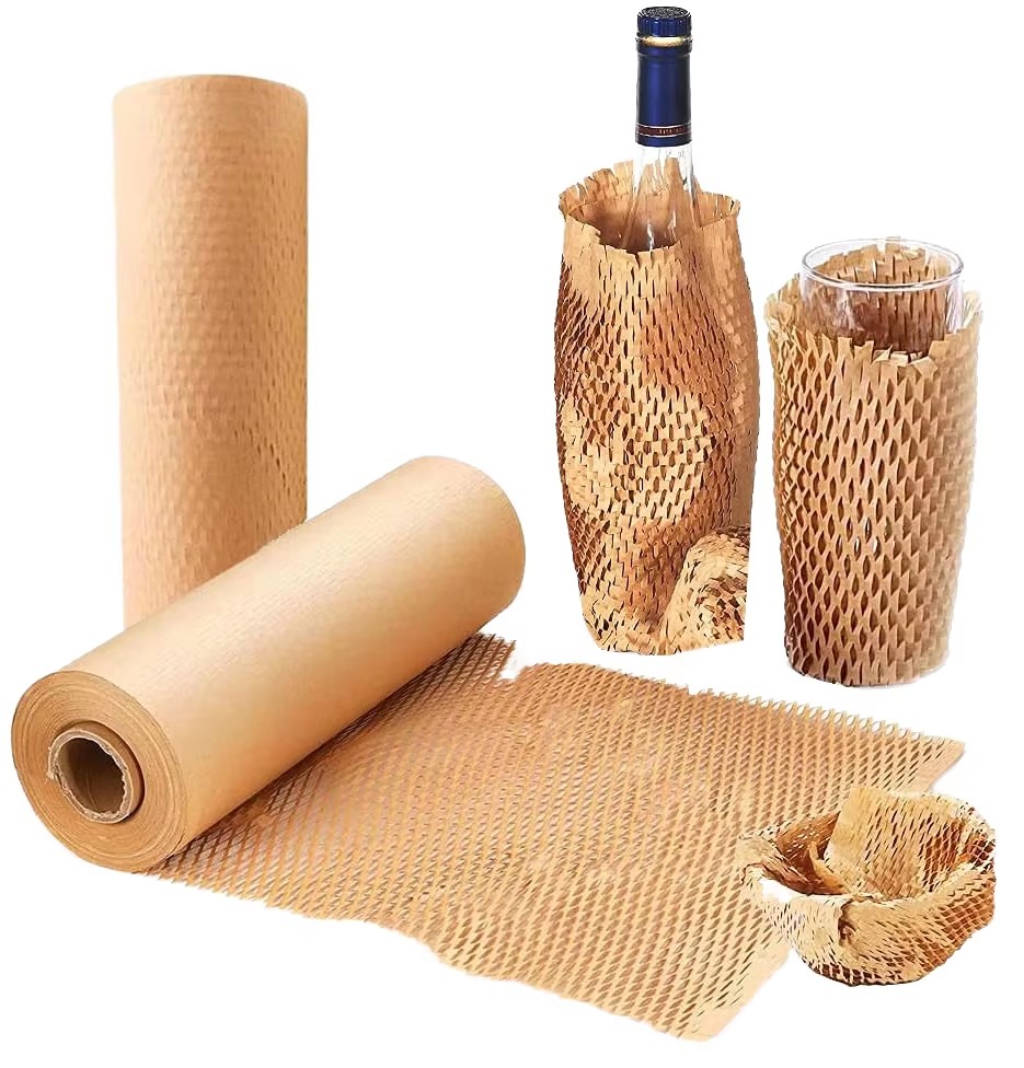 Hot Selling Craft Paper Roll Protective Packaging for Cosmetics Honeycomb Cosmetic Wrap Paper Roll