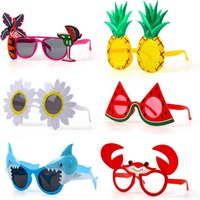 Lunettes de soleil fantaisie Hawaïennes pour fête Luau, lunettes de plage tropicales en plastique pour adultes et enfants, idéales pour la piscine