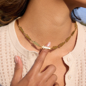 Spiral Fishbone Necklace 18K Gold Stainless Steel Skeleton Design Women's Jewelry Daily Wear Fashion Accessory - Product Image 2