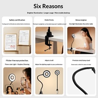 FANXING Beauty LED Fill Light, Anneau lumineux suspendu à bras long, Effet amincissant en métal, Éclairage à spectre complet, Alimentation USB