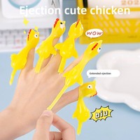 Nouveauté 2025 Jouets anti-stress Fidget Toys en TPR : Catapulte volante collante en forme de dinde, Poulet extensible doux pour les doigts, Lanceur de poussins à lance-pierre