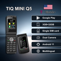 هاتف TIQ MINI Q5 4G بنظام أندرويد 11 قابل للطي، ذاكرة 3 جيجابايت + 32 جيجابايت، شريحة واحدة، يدعم GMS، شاشة لمس ولوحة مفاتيح، هاتف محمول بميزات خاصة لكبار السن