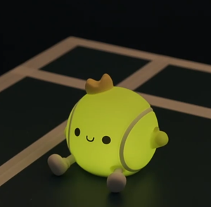 Cute Modern <b>USB</b> Rechargeable LED Tennis Silicone Night Light Pat <b>Control</b> Lamp for Kids Baby Bedroom home decoration - Product Image 2