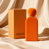 Flacons de parfum ronds en verre de luxe avec couvercle floqué et bouchon en velours de couleur