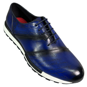 Chaussures habillées pour hommes en cuir véritable, style Oxford, bout rond, respirantes, pour le bureau et la carrière, avec empeigne imprimée, semelle extérieure en caoutchouc, logo en cuir - Product Image 5