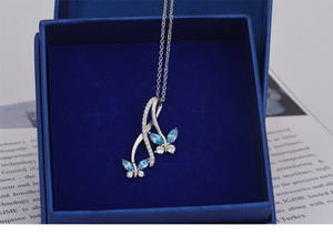Vendita calda bohémien Blue Diamond CZ pietre farfalla in argento 925 collana pendente per ragazze - Product Image 2