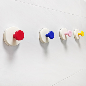 Dopamine Suction Cup Hook Round No Drill Traceless Wall Mounted Adhesive For Dormitory Bathroom <b>Clothes</b> <b>Rack</b> Hanging - Product Image 2