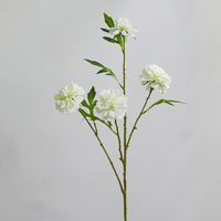 Hochwertige 4-Köpfige Seiden-Kunstblumen Scabiosa-Strauß für Eventdekoration