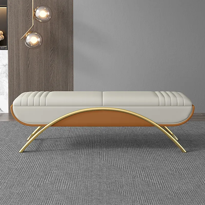 Italiaanse Stijl Slaapkamer Lange Side Fauteuil Garderobe Kleding Winkel Metalen Bench